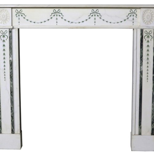 English Georgian Bossi Style Marble Fireplace