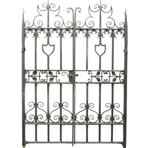 Pair Of Heavy Wrought Iron Garden Gates