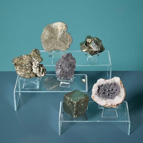 Collection Of 6 Prehistoric Minerals Including Galena & Pyrite Specimens