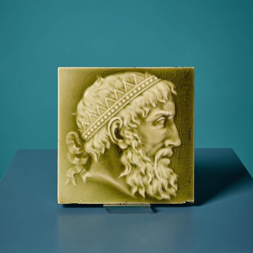 Minton 6-Inch Glazed Neoclassical Profile Portrait Tile