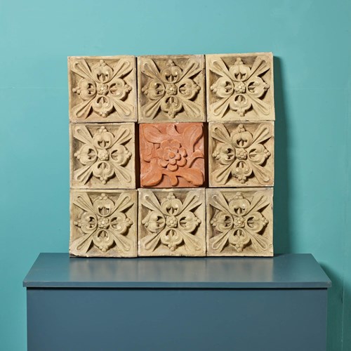 Set Of Antique 19Th Century Terracotta Plaques