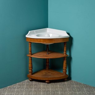 Large Antique Corner Basin With Tri...