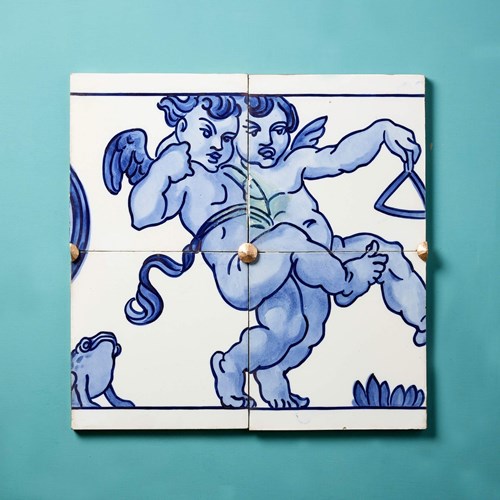 Antique Neoclassical Style Tiled Frieze Panel By Minton Hollins