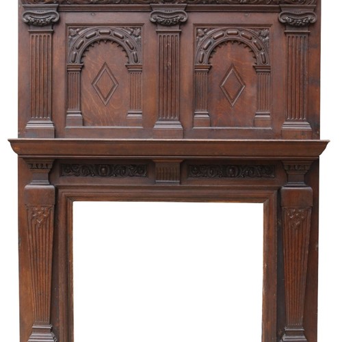 Antique English Jacobean Style Fireplace