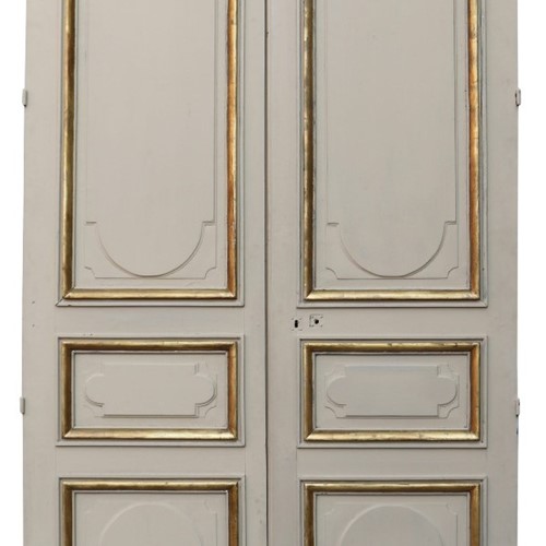 A Set Of Tall Antique Panelled Double Doors