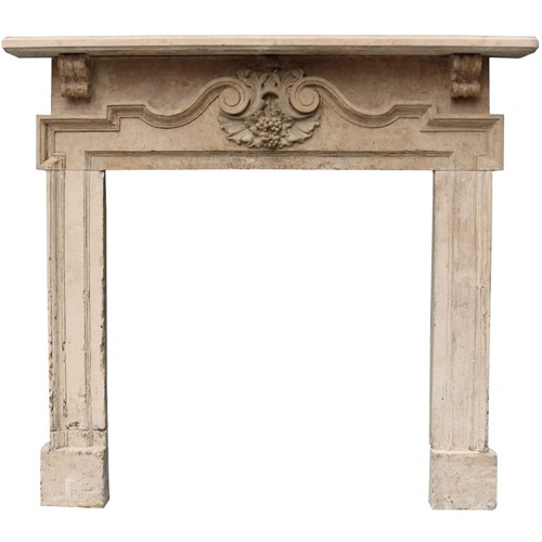 An English Palladian Style Limestone Fireplace 