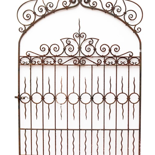 Wide Antique Wrought Iron Victorian Style Gate