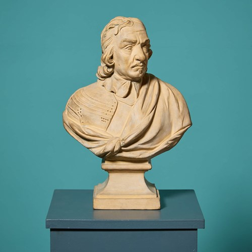 J. M. Blashfield Buff Terracotta Bust Of Oliver Cromwell C.1861