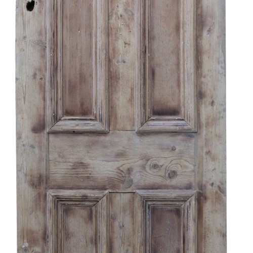 A Reclaimed Victorian Stripped Pine Exterior Door