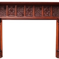 An English Carved Oak Fireplace