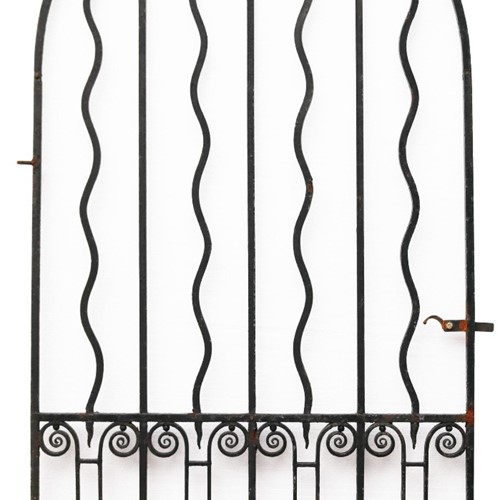A Reclaimed Arched Wrought Iron Pedestrian Gate