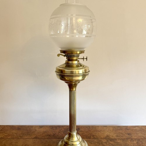 Wonderful Quality Antique Edwardian Brass Oil Lamp