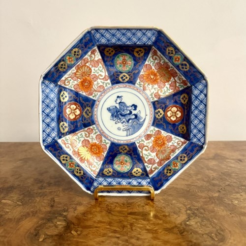 Unusual Quality Antique Japanese Imari Hexagonal Plate 