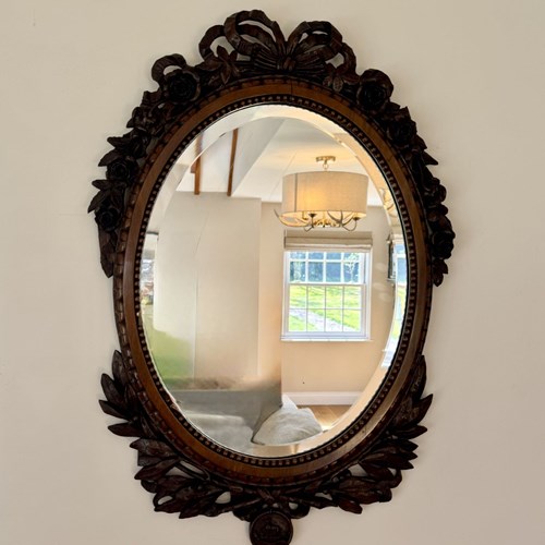 Fantastic Quality Antique 19Th Century Carved Oak Wall Mirror
