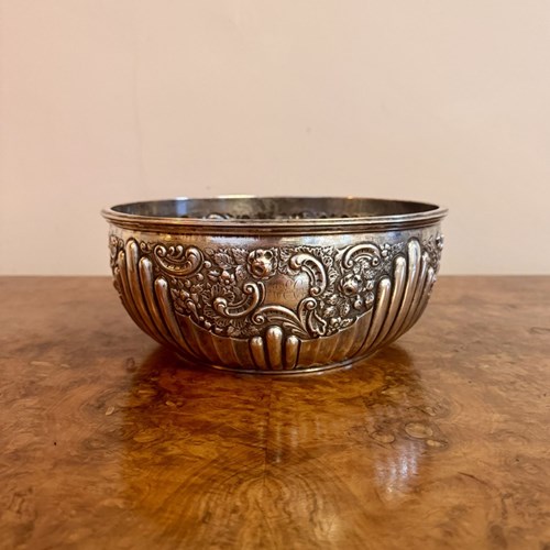 Fine Quality Antique Victorian Large Silver Plated Bowl 