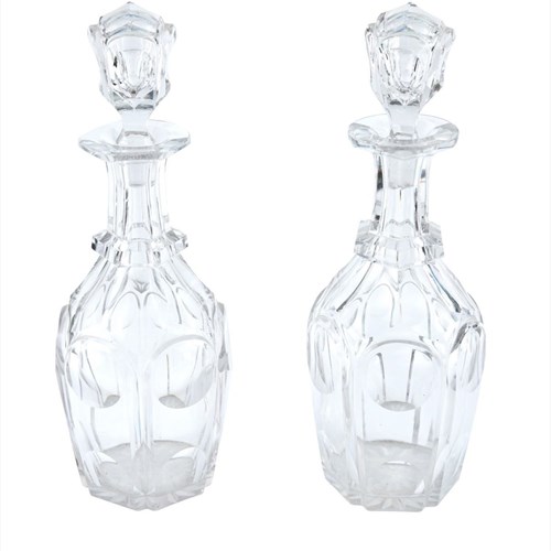 Large Pair Of Antique Victorian Decanters