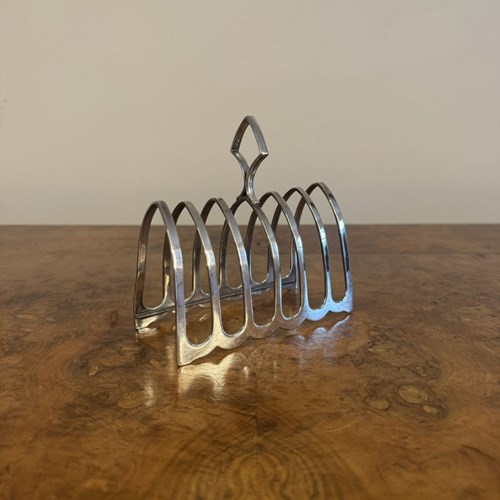 Pretty Antique Edwardian Silver Plated Toast Rack 