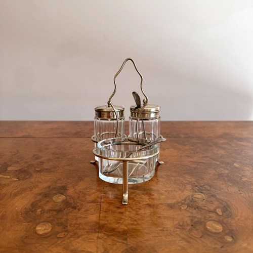 Elegant Quality Antique Edwardian Cruet Set 