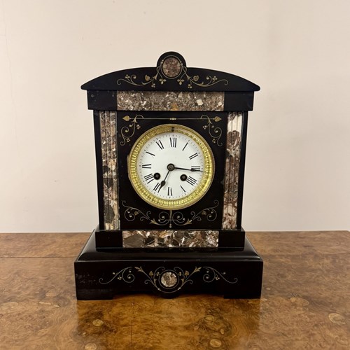 Attractive Antique Victorian Marble Mantle Clock 