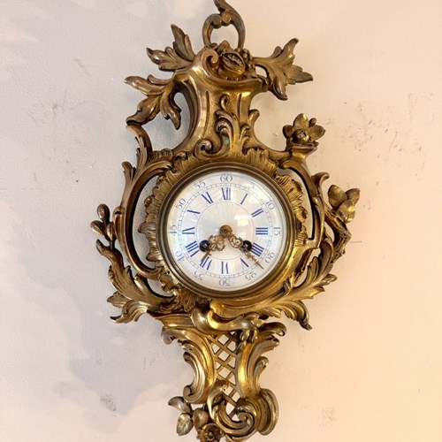 Stunning Quality Antique Victorian French Neo Rococo Wall Clock 