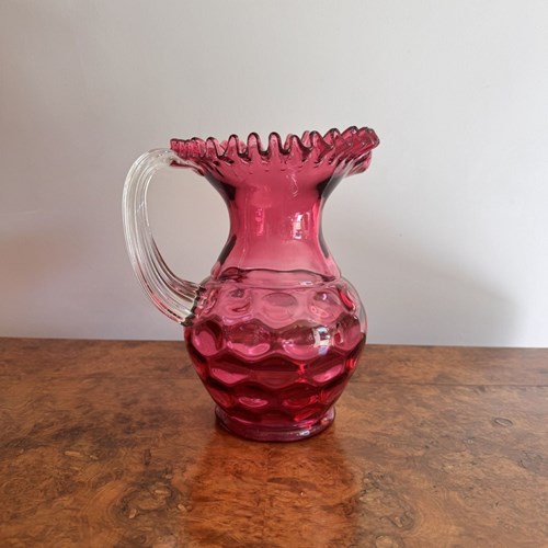 Attractive Quality Antique Cranberry Glass Jug
