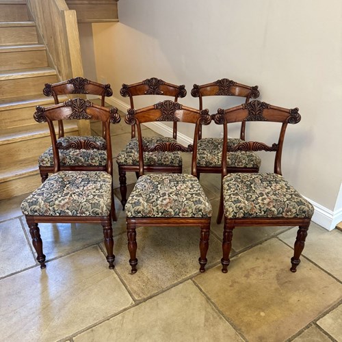 Fantastic Quality Set Of Six Antique Regency Rosewood Dining Chairs 