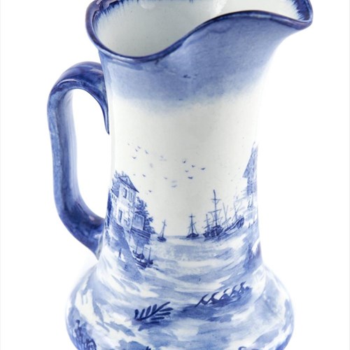 Antique Blue & White Norfolk Windmill Jug