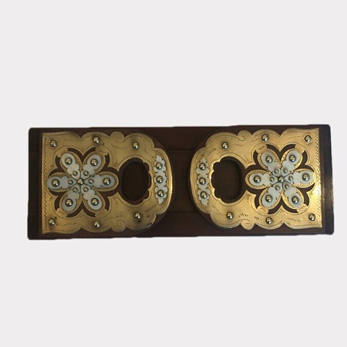 Quality Antique Victorian Walnut And Brass Mounted Sliding Bookends