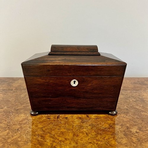 Quality Antique Willian IV Rosewood Tea Caddy