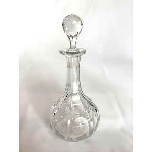 Antique Edwardian Cut Glass Decanter