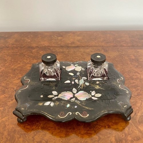 Antique Victorian Quality Papier-Mache Desk Set