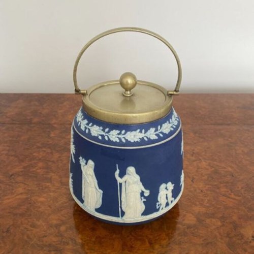 Antique Wedgwood Jasper Ware Biscuit Barrel 