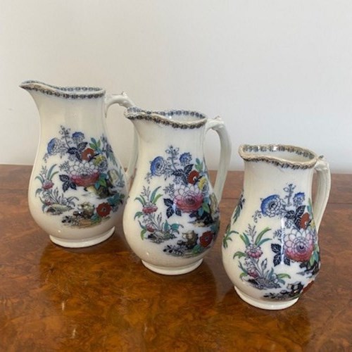 Set Of Three Antique Victorian Jugs 