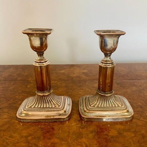 Pair Of Antique Quality Victorian Sheffield Plated Telescopic Candlesticks 