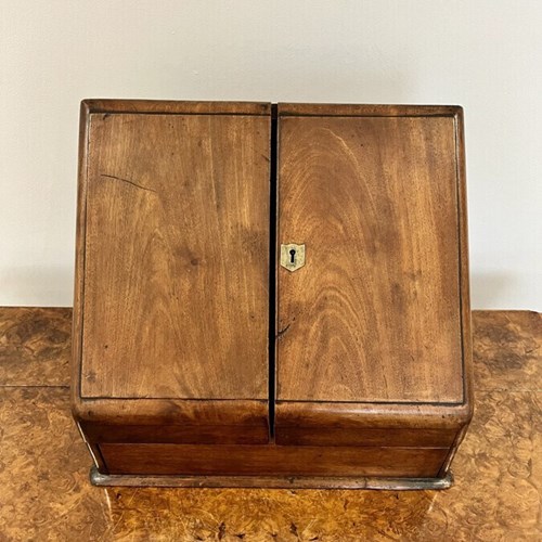 Antique Victorian Quality Mahogany Stationary Box 