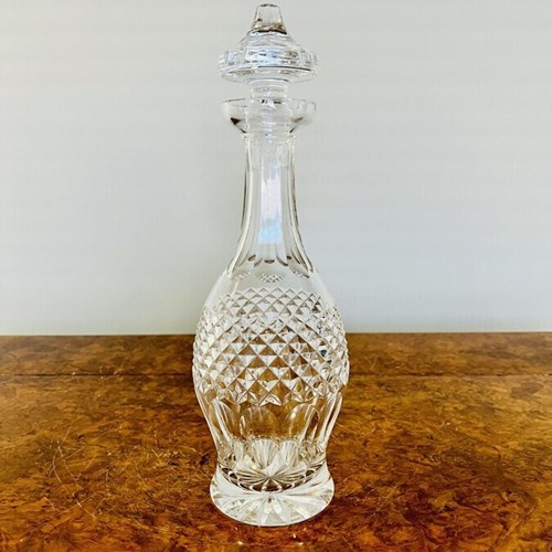 Antique Edwardian Cut Glass Bell Shaped Decanter 
