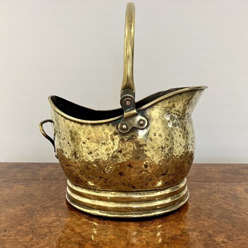 Victorian Quality Brass Helmet Coal Scuttle