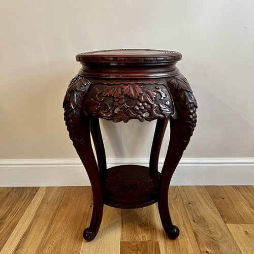 Antique Oriental Quality Carved Jardiniere Stand 