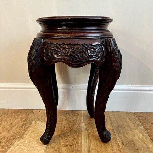 Antique Oriental Quality Carved Jardiniere Stand 