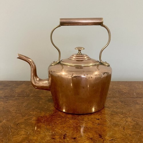 Small Antique George III Quality Copper Kettle 