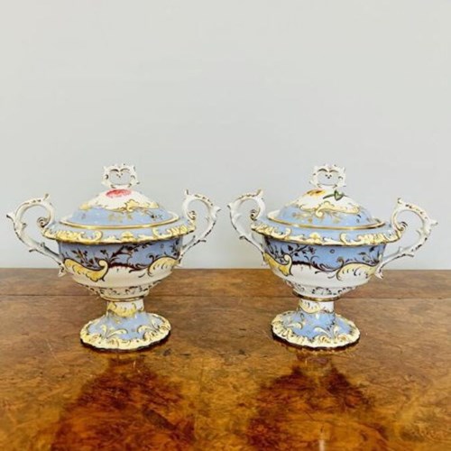 Quality Pair Of Chamberlains Worcester Sauce Tureens And Covers 