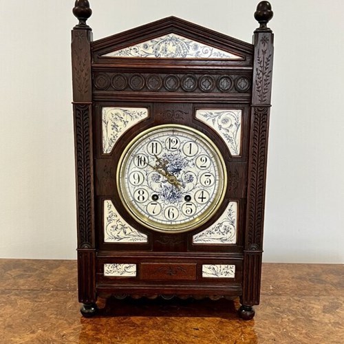 Antique Victorian Quality Ebonies Aesthetic Movement Mantle Clock 
