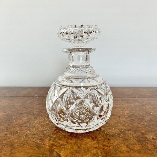 Antique Edwardian Quality Cut Glass Decanter 
