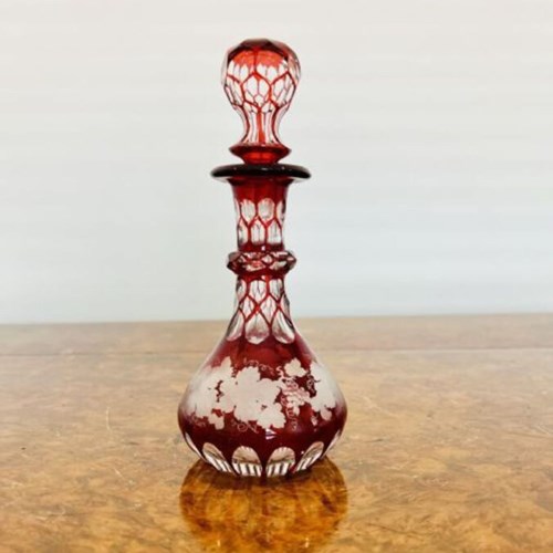 Quality Antique Victorian Glass Spirit Perfume Bottle And Stopper