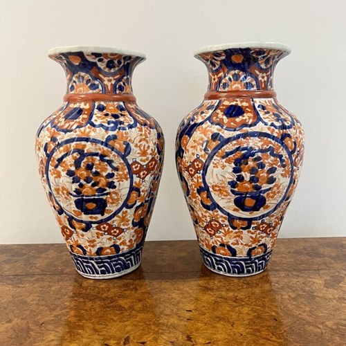 Fantastic Quality Pair Of Large Antique Japanese Imari Vases 
