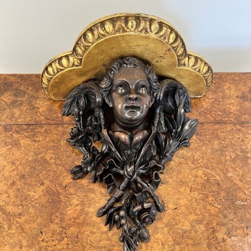 Fantastic Quality Antique Victorian Black Forest Carved Wall Bracket 