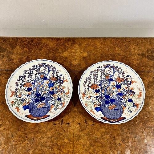 Pair Of Antique Japanese Imari Plates