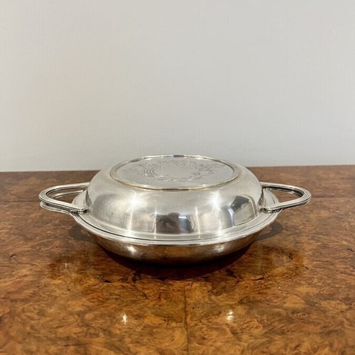 Antique Edwardian Silver Plated Circular Entree Dish