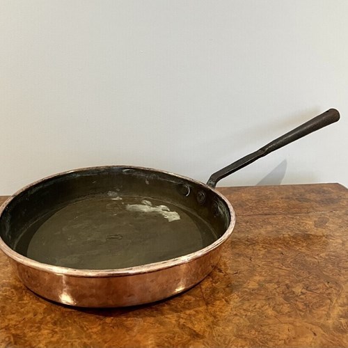 Large Antique Victorian Quality Copper Pan