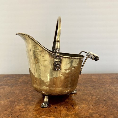 Quality Antique Victorian Brass Coal Scuttle 